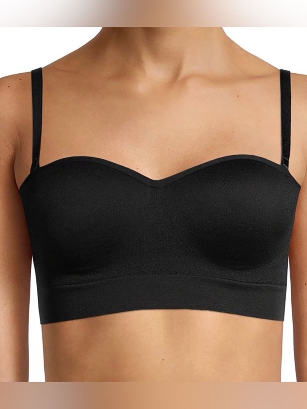 No Boundaries Women's Contour Cup Wirefree Multiway Black T-shirt Bandeau Bra